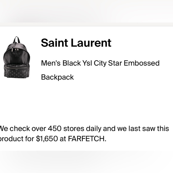 Saint Laurent
Men's Black Ysl City Star Embossed Backpack leather unisex - Picture 13 of 16